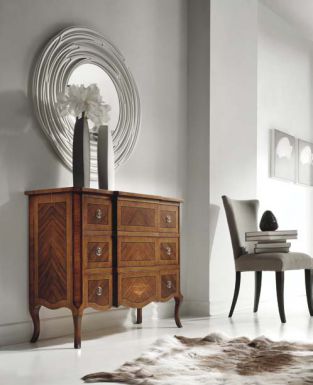 Оригинальный комод в комплекте с зеркалом и стулом