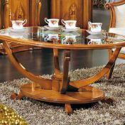 Овальный столик со стеклом