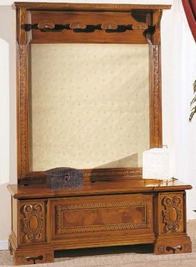 Панель с вешалками и скамьей-контейнером