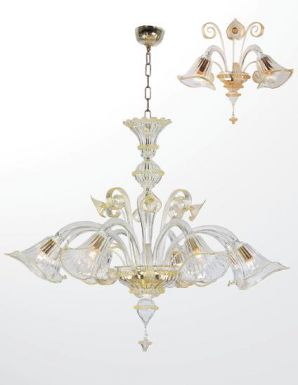 Подвесная люстра из прозрачного стекла