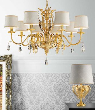 Подвесная люстра с абажурами