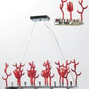 Подвесная люстра в красном цвете