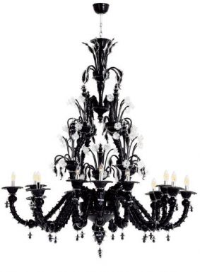 Подвесная люстра в черном исполнении