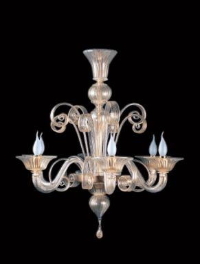 Подвесная люстра из прозрачного стекла