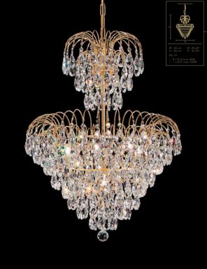 Подвесная люстра из крупных кристаллов