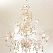 Подвесная люстра из светлого стекла