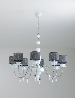 Подвесная люстра из белого стекла