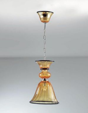 Подвесной светильник из желтого стекла