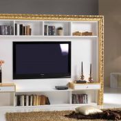 Полка под телевизор в позолоченной раме