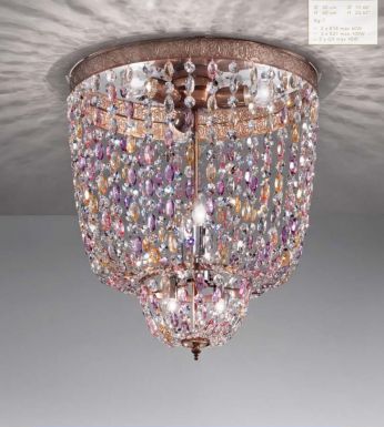Потолочный светильник из цветных кристаллов
