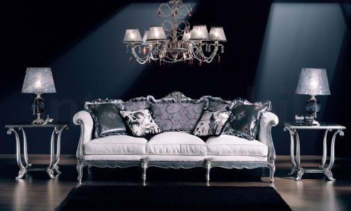 Роскошный набор для гостиной в серебряной отделке