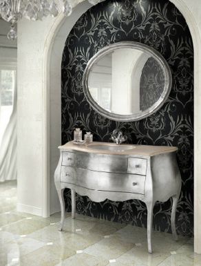 Серебристый гарнитур для ванной Angelo Capellini