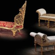 Шикарная кушетка и скамьи для отдыха.