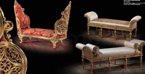 Шикарная кушетка и скамьи для отдыха.