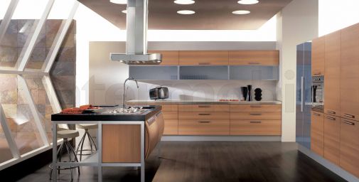 Современная кухня со стальной и мраморной столешницей из коллекции Trendy