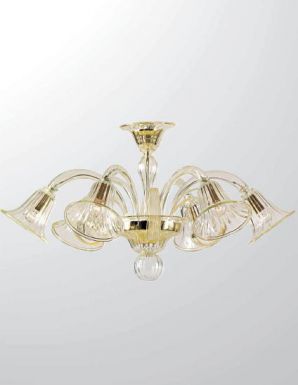 Стеклянная подвесная люстра