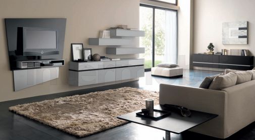 Стенка для гостиной из коллекции Niki с отдельным местом под телевизор