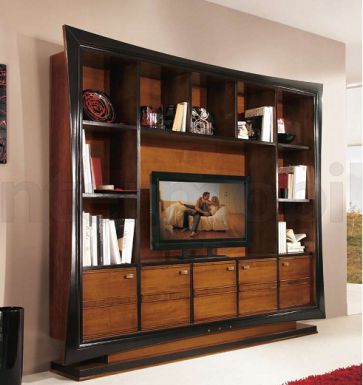 Стенка для гостиной в натуральном дереве из коллекции Verona