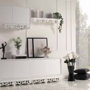 Стенка для гостиной в благородном белом