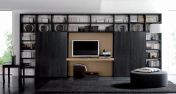 Стенка для гостиной от Bimax из ясеня в черном лаке