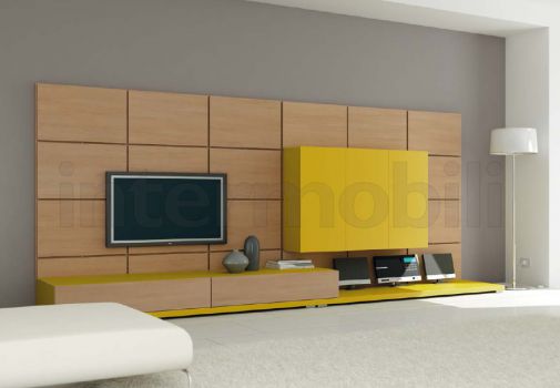 Стенка на основании из массива дерева