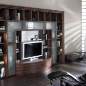 Стенка в темном цвете со стеклами