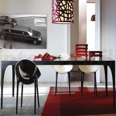 Стол TAVOLO LEGAMI LAVAGNA PIANO VETRO NERO