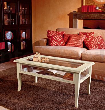 Столик в светлом лаке с открытой полкой от Tonin Casa