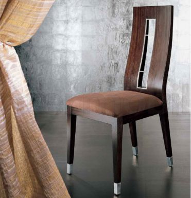 Стул из Зебрано с роскошной замшевой обивкой