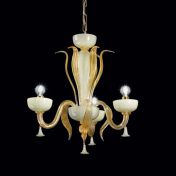 Подвесная люстра с золотистым декором