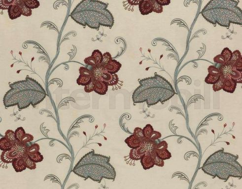 Ткань IDAME из коллекции BRAQUENIE с изображением экзотических цветов