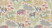 Ткань LE JARDIN DE MYSORE с изображением экзотических животных