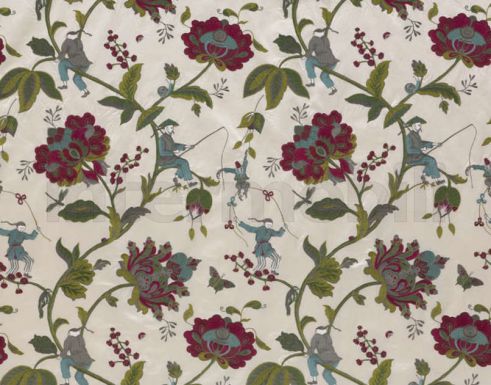 Ткань MANDCHOU из коллекции BRAQUENIE с цветочной вышивкой