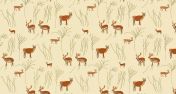Ткань с изображением животных Deer Park коллекции