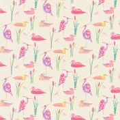 Ткань с изображением уток и аистов Calico Ducks коллекции