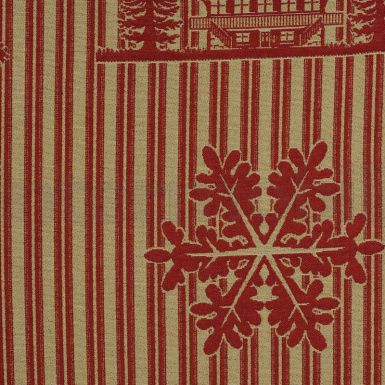 Ткань TOUT SCHUSS из коллекции Au Coin Du Feu с зимним рисунком