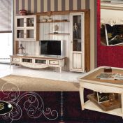 Тумба для телевизора и журнальный столик с бежевым каркасом