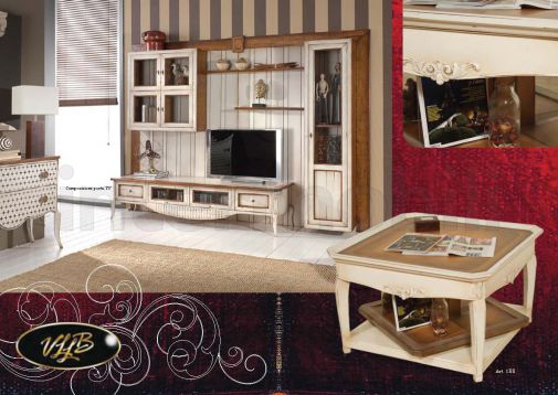 Тумба для телевизора и журнальный столик с бежевым каркасом