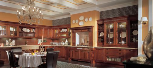 Угловая кухня Opera из натурального дерева