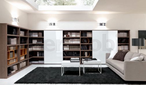 Угловая стенка от Bimax с белыми стеклянными створками