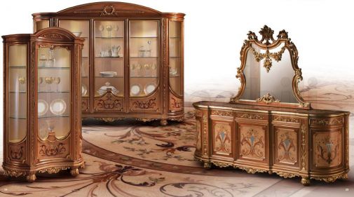 Витрины, комод и зеркало из коллекции Bazzi.