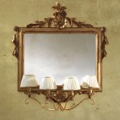 Золотой настенный светильник с зеркалом